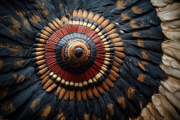 Abstract eye with intricate radial patterns