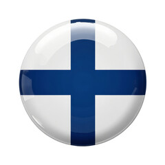Obraz premium Finland Flag Button with Transparent Background