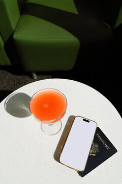 Phone Mockup with Passport 