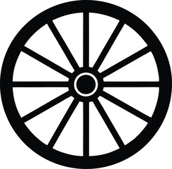 wagon wheel silhouette  icon, wheel vector silhouette