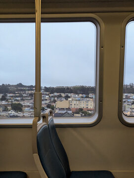 Houses out the window of BART