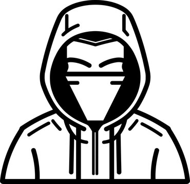 recommend clip art: Mysterious Figure in Hoodie and Mask - Anonymous Icon