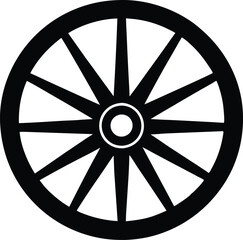 wagon wheel silhouette  icon, wheel vector silhouette