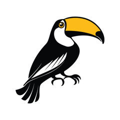 Naklejka premium Toucan logo icon on a white background black style Vector. Vibrant Toucan Logo Vector Illustration on White Background. 
