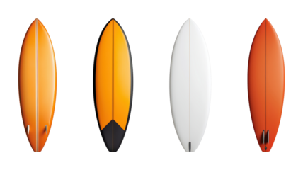 Collection of vibrant surfboards in various colors