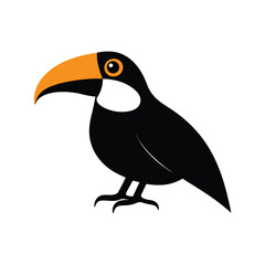 Toucan logo icon on a white background black style Vector. Vibrant Toucan Logo Vector Illustration on White Background. 