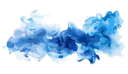 Acrylic colors, abstract blue liquid, blue smoke watercolor, ink in water, isolated on white, transparent background, watercolor flow, vibrant art, liquid swirls, colorful splash © aura studio