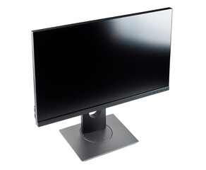 Elegant black monitor for office or home workspace on white background.