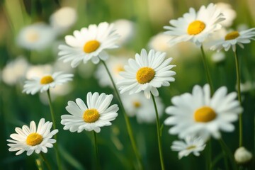 Fototapeta premium Blissful daisies bringing vibrant spring beauty to nature lovers and floral decor enthusiasts in a picturesque landscape