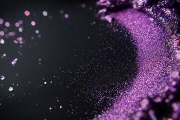 A captivating black background is edged with a deep purple glitter border, radiating an enigmatic and mystical vibe. The combination enhances the potential for striking text layouts