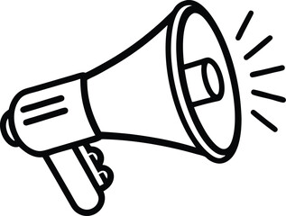 megaphone line art vector, car horn icon vector