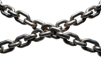 Obraz premium Interlocking Metal Chains on a transparent background