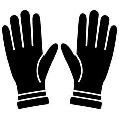 Safety Gloves Silhouette Ideal for Construction, Medical & Industrial Graphics.