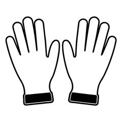 Simple Hand Gloves Line Icon High-Quality Silhouette Vector on White Background.