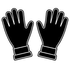 Gloves Silhouette Vector Icon White Background