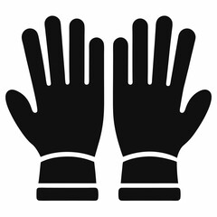 Obraz premium Gloves Silhouette Vector Icon White Background
