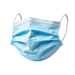 Light Blue Surgical Face Mask with transparent background