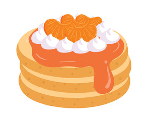 Orange Pancakes with Whipped Cream