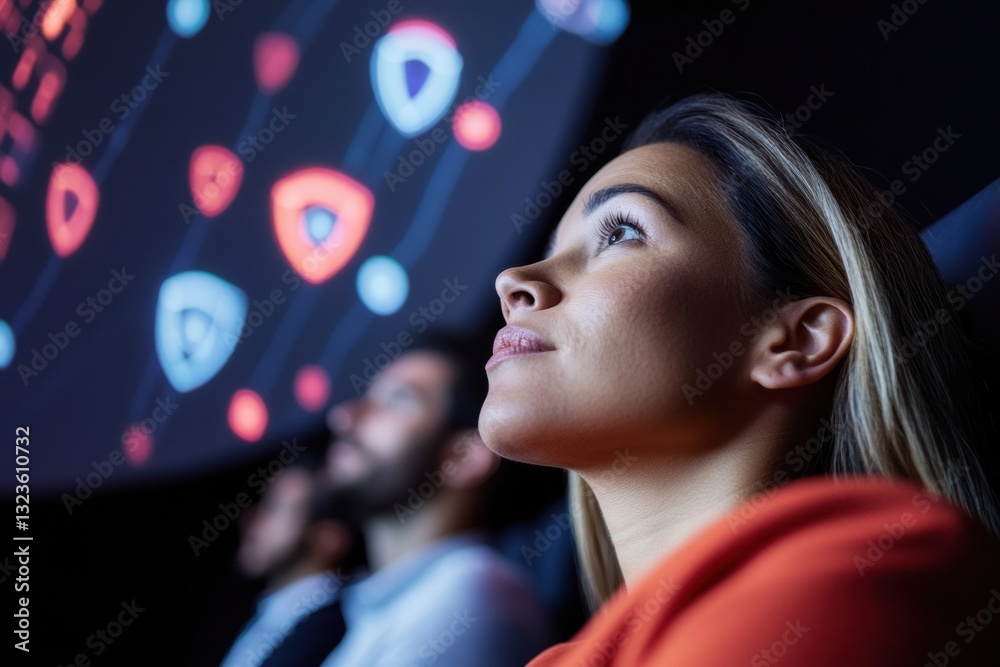 Aufkleber Future-Forward Digital Empowerment Immersive Cybersecurity Training with Next-Gen Professionals Exploring Innovative Data Protection Strategies in High-Tech Learning Environment