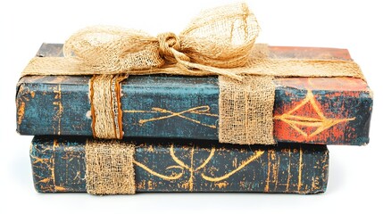 Elegant Wrapped Gifts with Gold Ribbon and Intricate Patterns for Holiday Celebrations