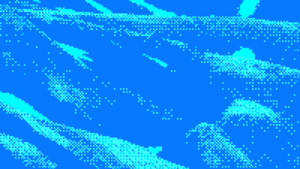 Blue Halftone Pixelated Abstract