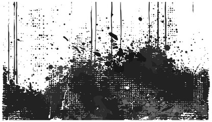 Vector halftone grunge texture with transparent background, aged stippling, abstract distressed overlay, vintage monochrome pattern, print noise texture, rough ink dots, screen texture