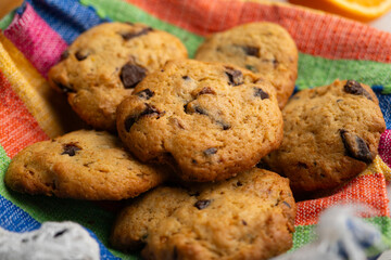Delicious homemade orange and chocolate cookies.