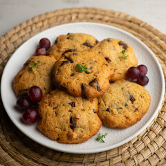 Delicious homemade orange and chocolate cookies.