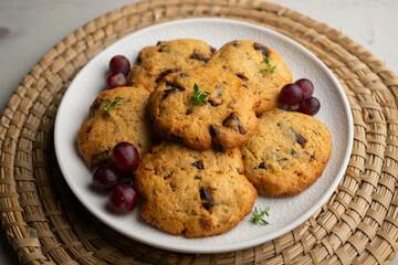 Delicious homemade orange and chocolate cookies.