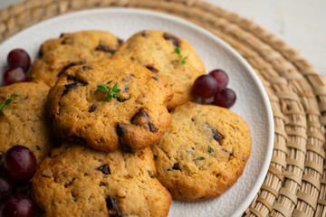 Delicious homemade orange and chocolate cookies.
