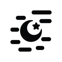 Crescent Moon & Star Vector icon