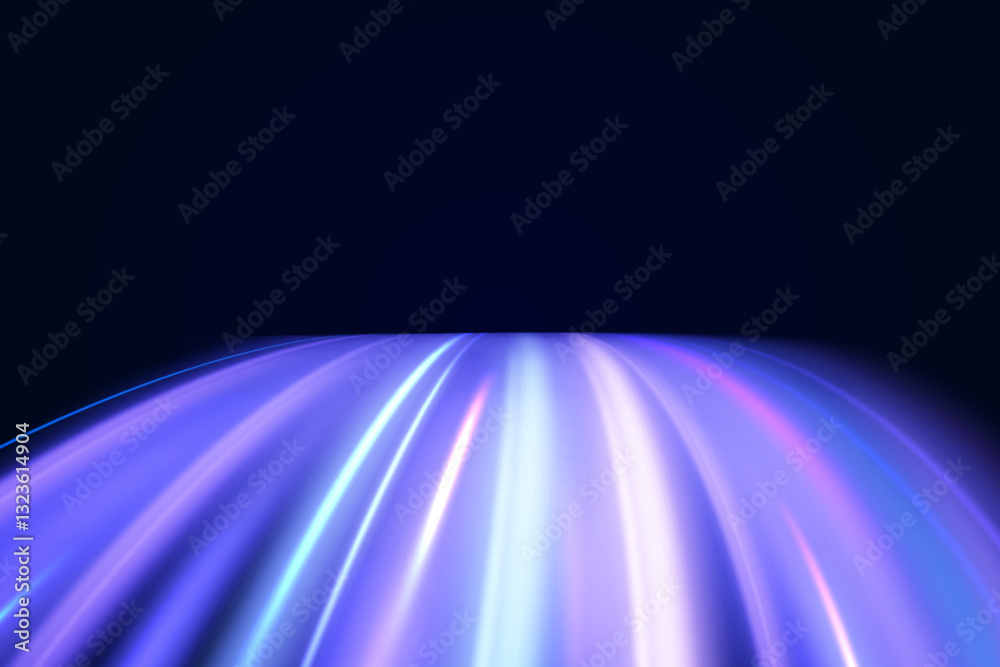Poster Neon color rays vector abstract background. Futuristic technological style. Abstract background with speed lines. Vector illustration. Futuristic. The light lines of the road are blue png
