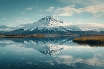 Tranquil Lake with Mountain Reflection
