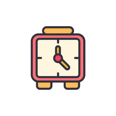 Fototapeta premium Alarm clock colored icons, minimalist vector illustration ,simple transparent graphic element .Isolated on white background