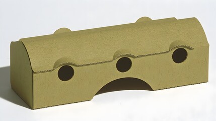 Minimalist Geometric Object Made From Natural Material with Holes for Versatile Use