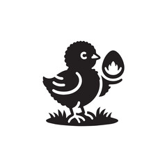 Chick icon vector symbol design art illustration.