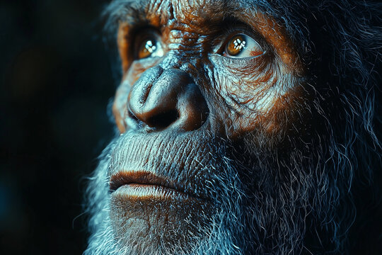 Portrait of Earlier Hominins (Pre-Homo species) like Australopithecus afarensis