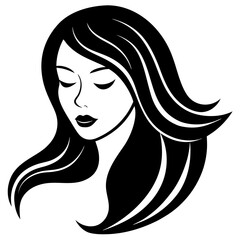 Silhouette Mother's Day icon. Woman face logo vector art illustration. International Mother's Day. 