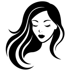 Silhouette Mother's Day icon. Woman face logo vector art illustration. International Mother's Day. 