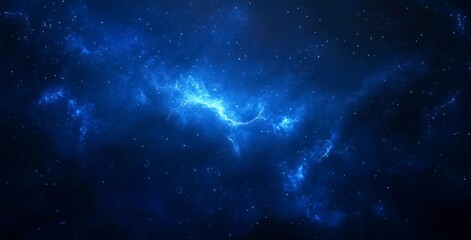 Exploring Dark Blue Nebula with Stars and Cosmic Dust Clouds