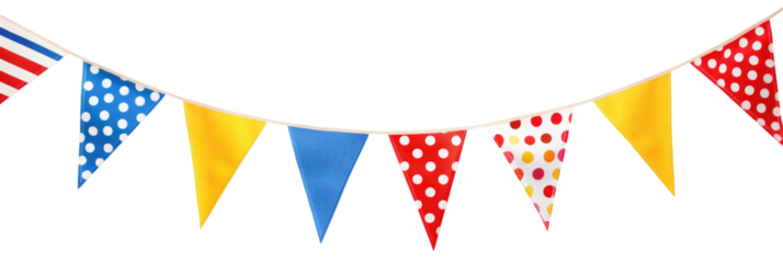 bunting banner on transparent background