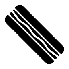 Hot-Dog Vector Glyph Icon Design