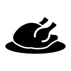 Fototapeta premium Roast Chicken Vector Glyph Icon Design