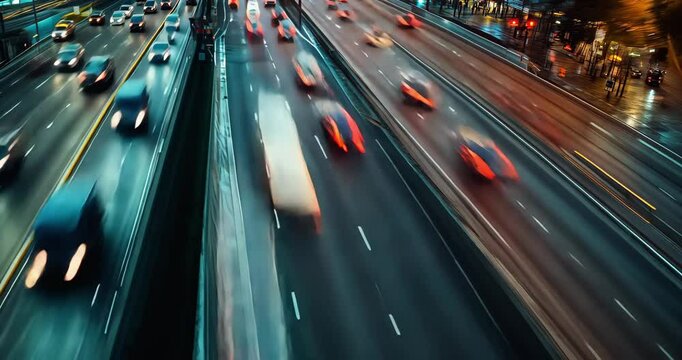 High speed traffic on urban freeway