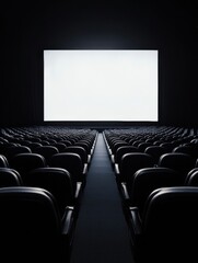 Immersive Cinematic Experience Minimalist Dark Theater Showcasing Digital Entertainment Design - Next-Gen Screening Technology and Emotional Storytelling Landscape