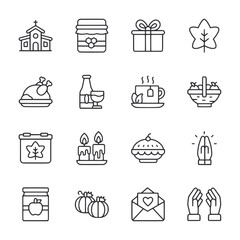 A set of icons for holidays and celebrations