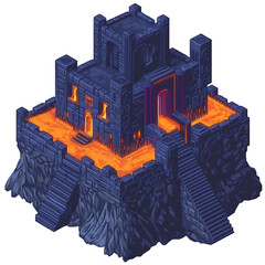 Isometric Pixel Art Building – Futuristic Game Asset for 2D Environments