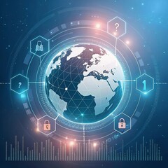 Obraz premium Securing the Digital Globe: Cybersecurity Strategies for a Connected World