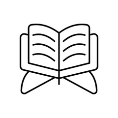 Open Quran with Stand Vector icon