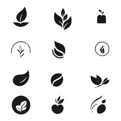 Set creative abstract logo leaf collection Logo can be used for icon brand identity finance